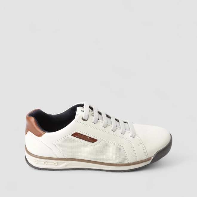 Sapatênis Masculino Pegada Original Em Couro Off White