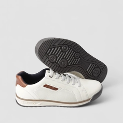 Sapatênis Masculino Pegada Original Em Couro Off White