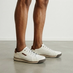 Sapatênis Masculino Pegada Original Em Couro Off White