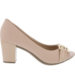 peep toe salto bloco