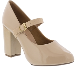 scarpin nude salto grosso