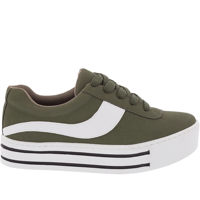 Tenis Via Marte Flatform Nobuck Verde 19907