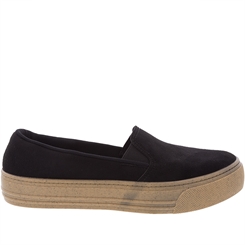 slip on preto camurça