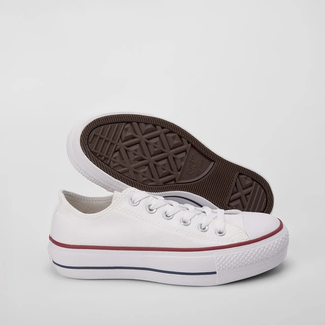 Tênis Converse All Star Chuck Taylor Flatform Tecido Branco
