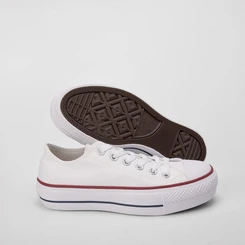 Tênis Converse All Star Chuck Taylor Flatform Tecido Branco