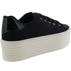 Tenis Beira Rio Conforto Flatform Camurca Preto