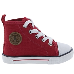 Tênis Molekinho Cano Alto Pesponto Lona Vermelho