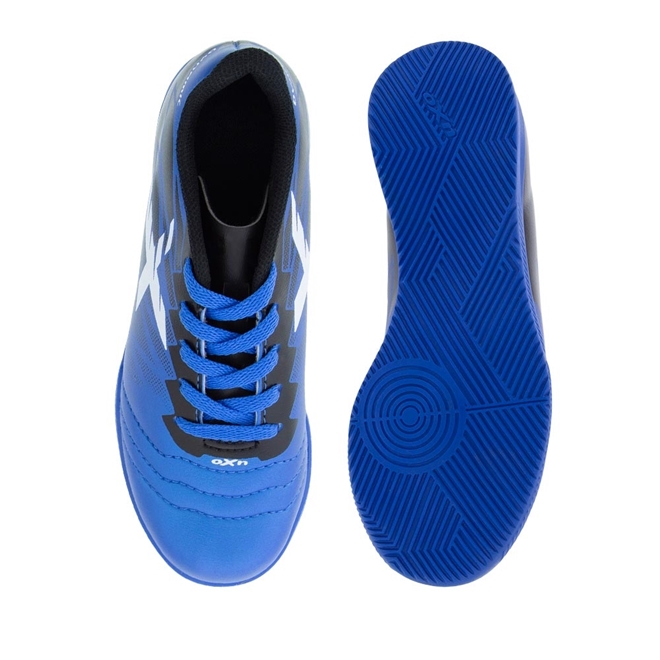 CHUTEIRA OXN SOCIETY DYNAMIC JR AZUL/PRETO - LOUCOS POR FUTEBOL STORE -  Loucos Por Futebol - Oficial
