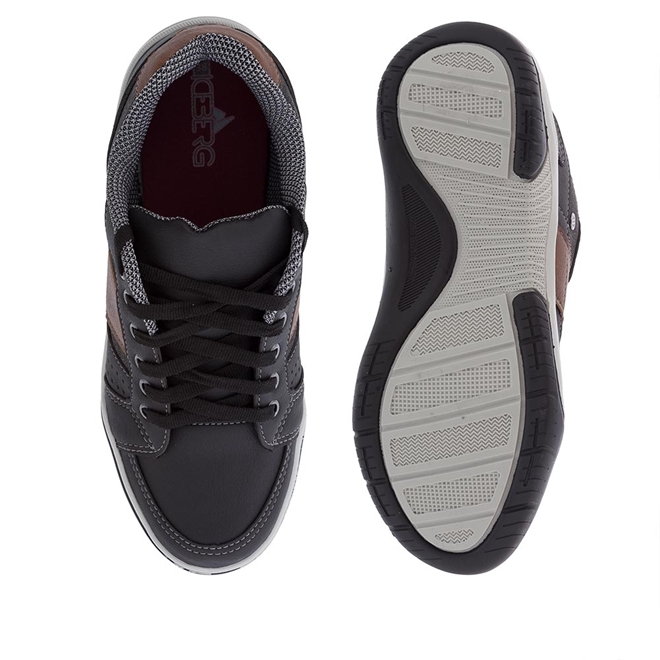 Sapatênis Iceberg Recortes Tecido Preto Preto - Studio Z