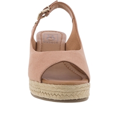 Espadrille Bebecê Anabela Recortes Camurça Nude