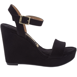 sapato plataforma preto camurça