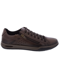 sapatênis couro pegada zíper marrom