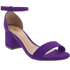 Sandália Gabriela Salto Bloco Nobuck Roxo