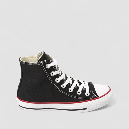 Tênis Casual Converse All Star Chuck Taylor Original Cano Alto Detalhe Vermelho & Preto