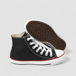 Tênis Casual Converse All Star Chuck Taylor Original Cano Alto Detalhe Vermelho & Preto